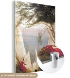 MuchoWow® Glass Painting 90x120 cm - Acrylic Glass Painting - Chalk Cliffs on Rügen - Caspar David Friedrich Painting - Photo on Glass - Paintings