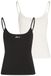 Karl Lagerfeld, Women's, Signature Cami Top (2 stuks), Cannoli Cream-Black, L