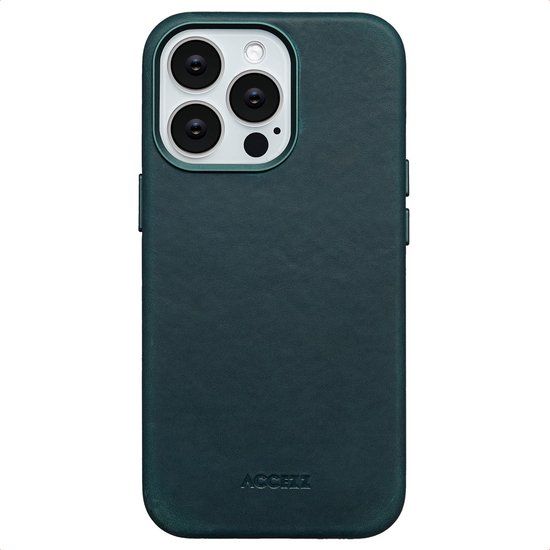 Accezz Vintage Leather Backcover Geschikt voor iPhone 13 Pro - Smokey Green