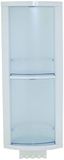 MSV Badkamerkast, blauw, 23 x 59 x 12 cm, gehard glas/staal, geborsteld roestvrij staal