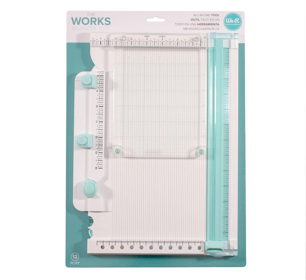 We R Memory Keepers The Works All-In-One Tool, 12-delig gereedschap om te knutselen met papier, scrapbooking, kaarten vormgeven, enveloppen, vouwen, stempelen, strikken en meer