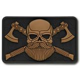 M-Tac Tactische baard- en schedelpatch - morele patch voor militaire uitrusting voor kleding, jassen, rugzakken, hoeden met haaksluitingen (zwart/coyote)
