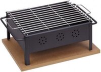 Sauvic Tafel barbecue voor binnen en buiten - 30x25cm - RVS rooster - Zwart
