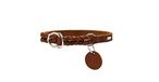 HUNTER SOLID EDUCATION Dressuurhals voor honden, Leer, Zacht, Gripvast, Cognac, 45-50 (M-L)