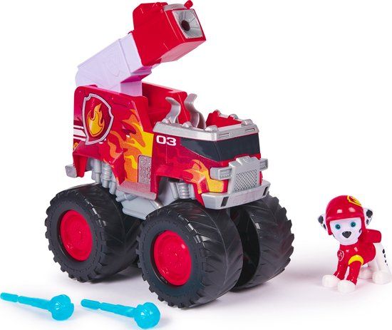 PAW Patrol Reddingswagens - Brandweerauto met Marshall speelfiguur - Speelgoedauto