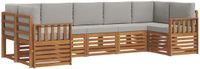 vidaXL Hoek loungeset 7 zitplaatsen Acacia hout Naturel en lichtgrijs