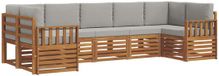 vidaXL Hoek loungeset 7 zitplaatsen Acacia hout Naturel en lichtgrijs