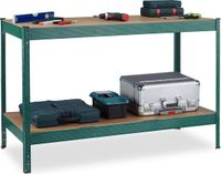 Relaxdays Werktafel - 2 etages - Verstelbaar - Tot 300 kg per etage - 91 x 141 x 61 cm - Staal