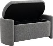 Homcom Sitzbank mit Stauraum - Polyester, Eukalyptusholz - 105L x 44B x 45,5H cm - Grau
