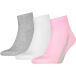 Puma 3P Lifestyle Quarter Socks Rose/Gris Taille 35/38