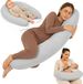 Totsy baby ASE Spolka Akcyjna Zwangerschapskussen 190 cm Mousseline Kussen – body pillow voor zwangeren steun rug buik hoes van katoen wasbaar afneembaar ergonomisch – OEKO-TEX gecertificeerd Grijs