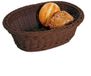Kesper panier à pain/fruit - plastique tressé - brun foncé - ovale - L32 x L24 x H11 cm