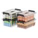 SPACEXPERT Boîtes de rangement portables en plastique transparent avec couvercles, Récipient organisateur avec poignée et clips, 12 L x 4, Taille : 42 x 29,5 x 17 cm