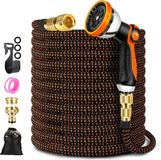 Unyqoos Tuyau d'arrosage extensible, tuyau d'eau extensible avec 10 buses et raccords en laiton massif, tissu 3750D, tuyau d'arrosage durable avec noyau en latex à 4 couches, 23 m