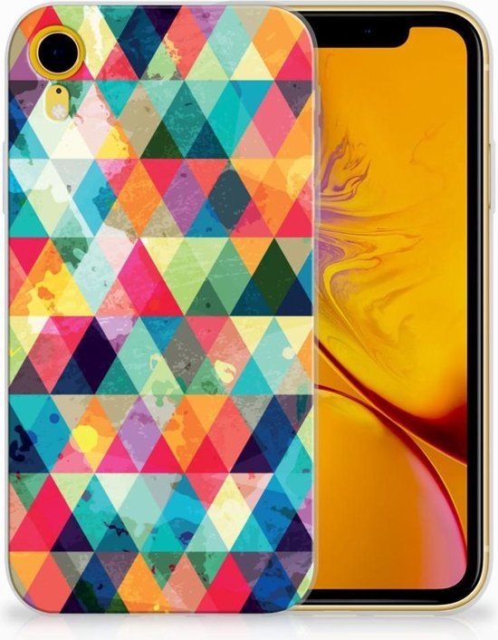 B2Ctelecom iPhone XR Siliconen Hoesje - Geruit - TPU