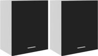 vidaXL Bovenkasten Lyon 50x31x60 cm bewerkt hout zwart (2 stuks)