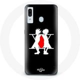Maniacase Hoesje voor Samsung Galaxy A40 Hunter x Hunter Manga Logo Zwarte achtergrond