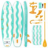 Huiike SUP Board - Opblaasbaar Paddle Board voor Kinderen met Accessoires, Peddel, Vinnen, Pomp - Stand Up Paddle Hoge Stabiliteit - 262 x 71 x 15 cm - Max. 80 kg