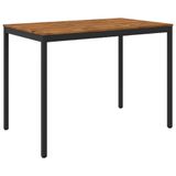 vidaXL Table de bar de jardin, couleur naturelle et noir, 147 x 88,5 x 105 cm