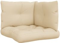 vidaXL Palletkussens 3 stuks stof beige