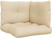vidaXL Palletkussens 3 stuks stof beige