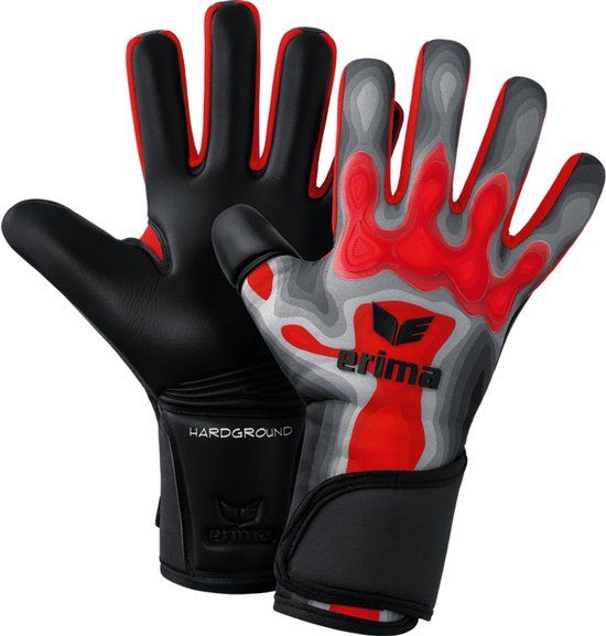 Erima Flex-Ray Pro Hardground Keepershandschoenen - Grijs / Rood - Maat 8