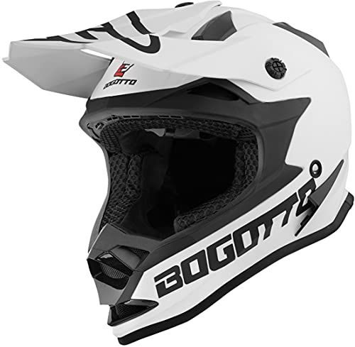 Bogotto V321 Solid Mat Wit Crosshelm