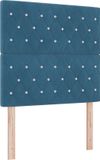 vidaXL LED Boxspringbed met Matras Donkerblauw 120 x 200 cm Fluweel