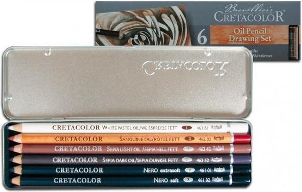 cretacolor Oil Pencil set blik 6st