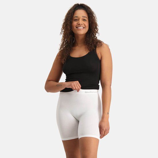 Bamboo Basics Biker Short Dames Naadloos Suze - Witte Korte Legging Dames - Maat XXL