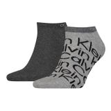 Calvin Klein 2P All Over Print Chaussette Baskets Gris Gr 39/42 Hommes