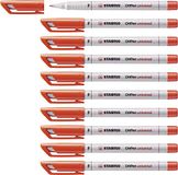 Stabilo OHPen Marker, 10 stuks, rood