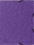 Exacompta 25x Bedrukte Elastomappen met klep - glanskarton 355g/m2 - A4 - Purper