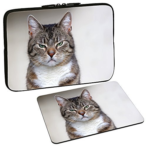 Pedea Design beschermhoes notebook tas 10,1 inch / 13,3 inch / 15,6 inch / 17,3 inch 15,6 inch + Mauspad Cat