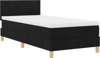 vidaXL Boxspring Bed met Kussen en Hoofdeinde Zwart 100 x 200 cm Stof
