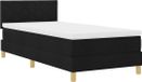 vidaXL Boxspring Bed met Kussen en Hoofdeinde Zwart 100 x 200 cm Stof