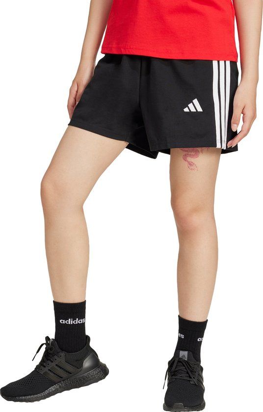 Adidas Sportswear Essentials 3-Stripes Cotton Short - Dames - Zwart - XL