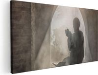 Artaza Canvas Schilderij Biddende Man In Een Oude Moskee - 60x30 - Canvas Print