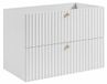 3xE living Armoire de salle de bain avec découpe pour lavabo, 80 cm de large, blanc, poignées en trois couleurs, dimensions : 80 x 44,4 x 57 cm
