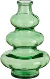 Mica Decorations Bloemenvaas Sira - transparant glas - groen - D14,5 x H22 cm