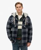 Superdry Overhemd Surplus Hooded Check Shirt M4011032a G7t Navy Window Check Mannen Maat - L