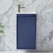 Hudson Reed Meuble lave-mains - 40 cm - Plan vasque encastré - Suspendu - Bleu - Poignée design dorée