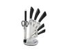 Schäfer messenblok, messen set, metallic zwart (8-delig), met ergonomische handgrepen