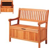 VEVOR Outdoor Storage Bench, 2-Person Wooden Storage Bench, 125L Deck Box with Side Handle, Supports up to 320 kg, Weatherproof Outdoor Seating & Porch Decor, for Patio Garden Balcony Yard