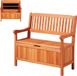 VEVOR Outdoor Storage Bench, 2-Person Wooden Storage Bench, 125L Deck Box with Side Handle, Supports up to 320 kg, Weatherproof Outdoor Seating & Porch Decor, for Patio Garden Balcony Yard