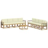 vidaXL - Buiten - bank - set - 9 - st - Wit - en - crèmekleurig