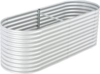 vidaXL Plantenbak verhoogd 240x80x81 cm gegalvaniseerd staal zilver