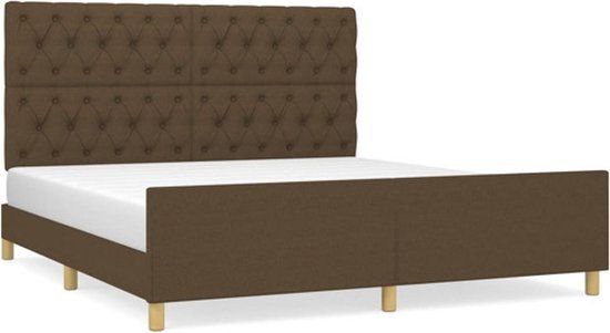 vidaXL Bedframe zonder matras stof donkerbruin 160x200 cm