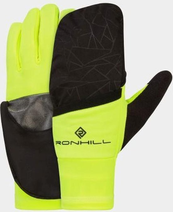 Ronhill Wind-Block Flip Glove Black/Yellow | M