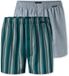 Schiesser 2Pack Boxershorts Geweven - Blauw/Groen Geruit - 100% Katoen - Heren - Maat L